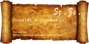 Szedlák Zsombor névjegykártya
