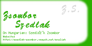 zsombor szedlak business card